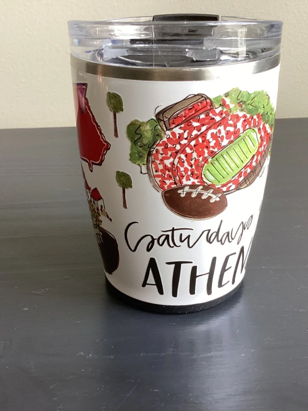 SWIG UGA DAWGS TUMBLER Happy by Rachel “Saturdays are for football…”14-20oz